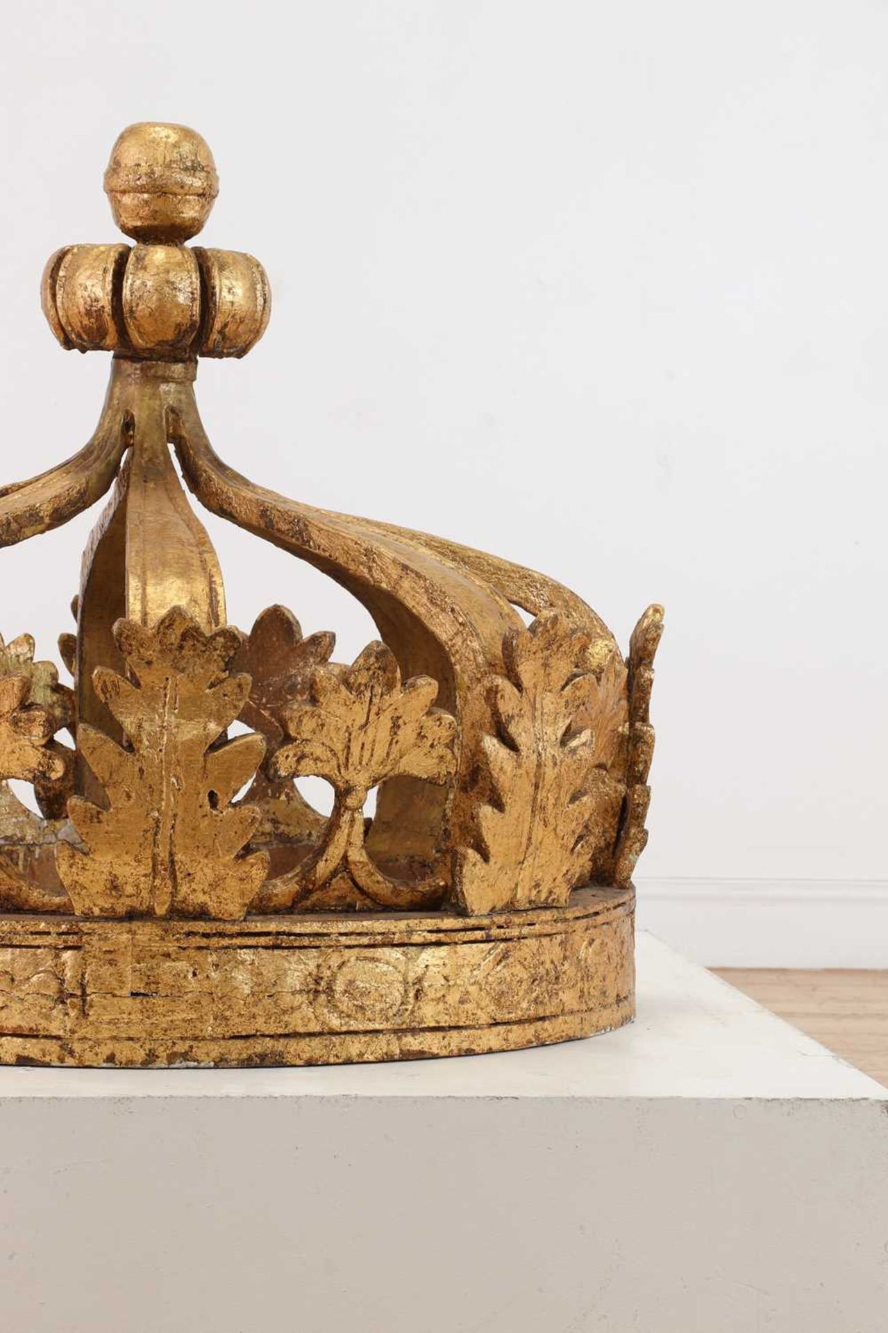 A large carved and giltwood architectural crown, - Image 9 of 9