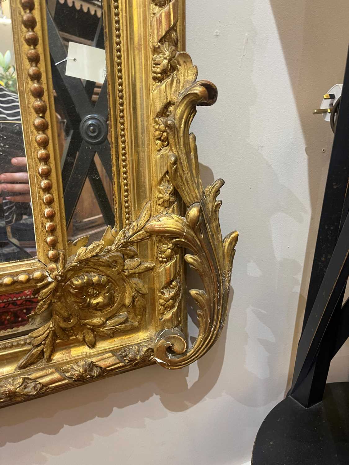A Louis XVI-style giltwood and gesso overmantel mirror, - Image 14 of 24