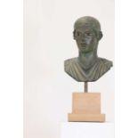 A painted plaster bust after the antique,