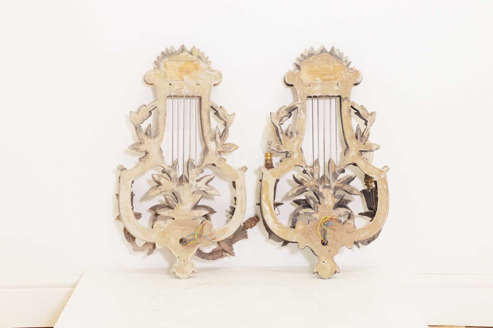 A pair of Gustavian-style painted composition wall lights, - Image 7 of 7