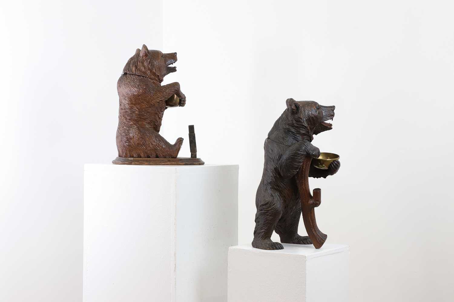 Two Black Forest carved wood bears, - Image 4 of 14