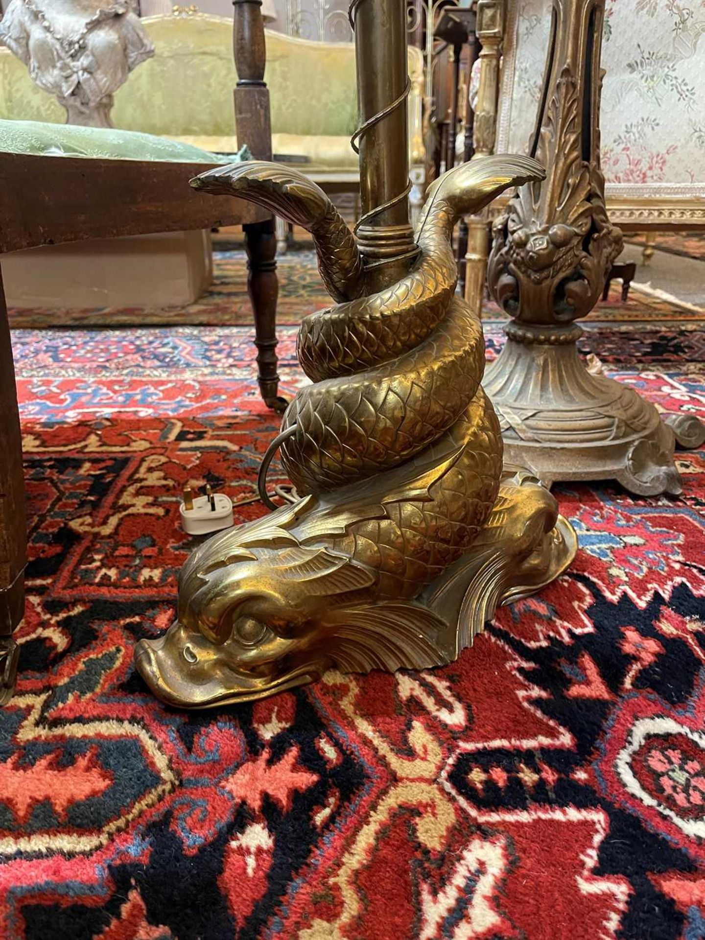 A gilt-brass floor lamp, - Image 9 of 13