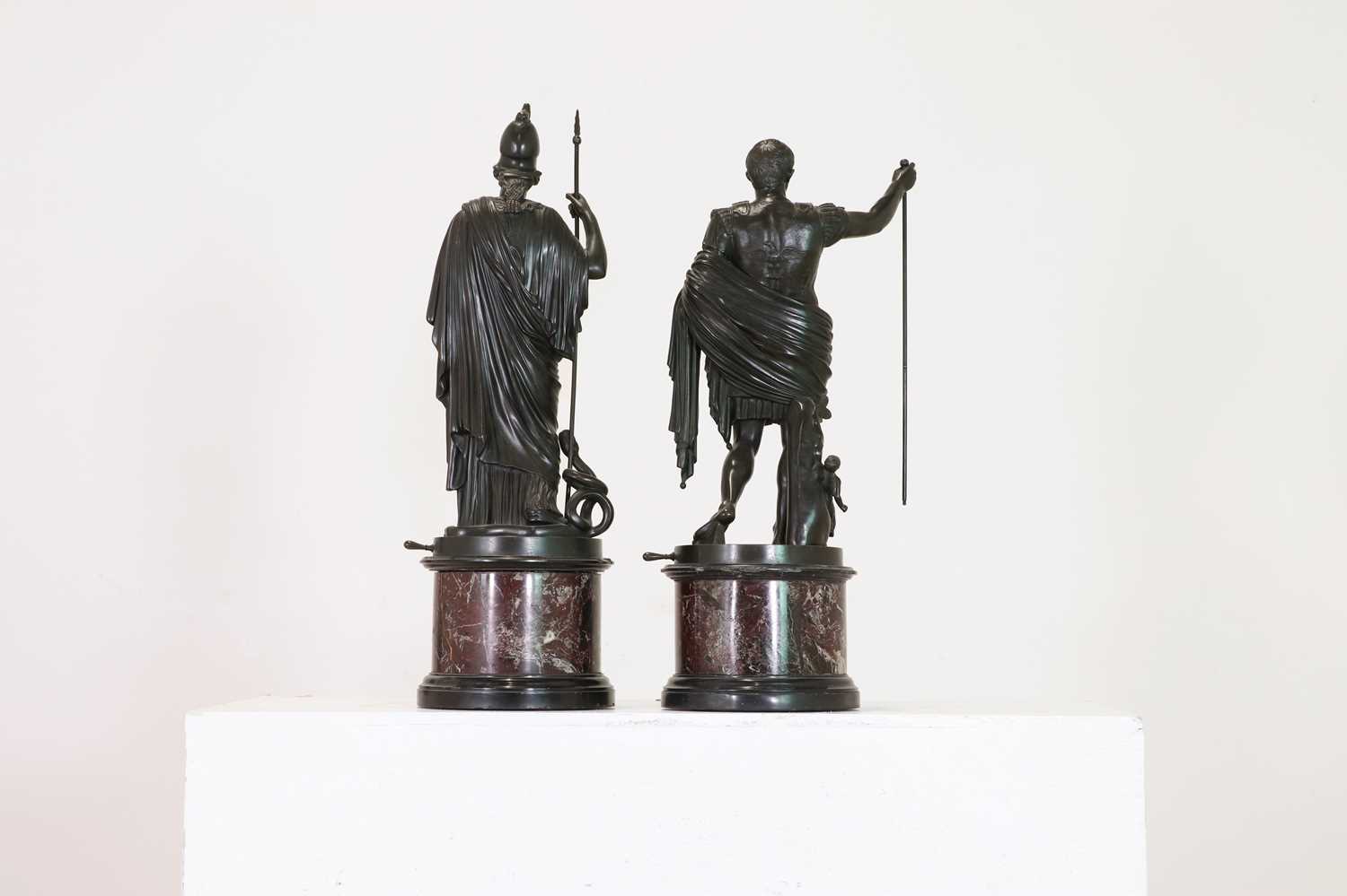 A large pair of bronze grand tour figures, - Image 5 of 8