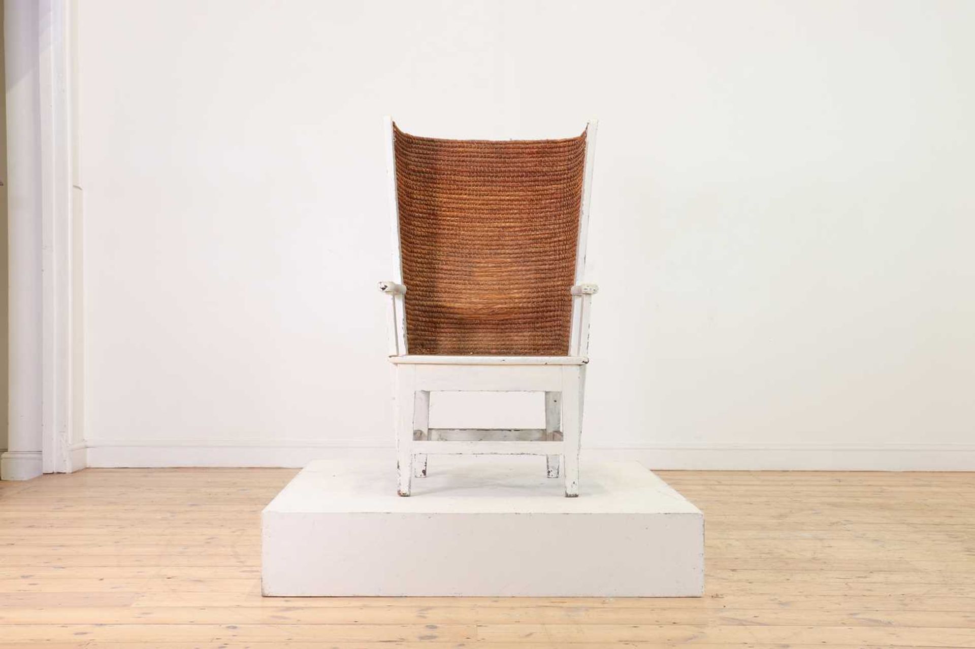 A pine, straw and seagrass armchair, - Image 3 of 9