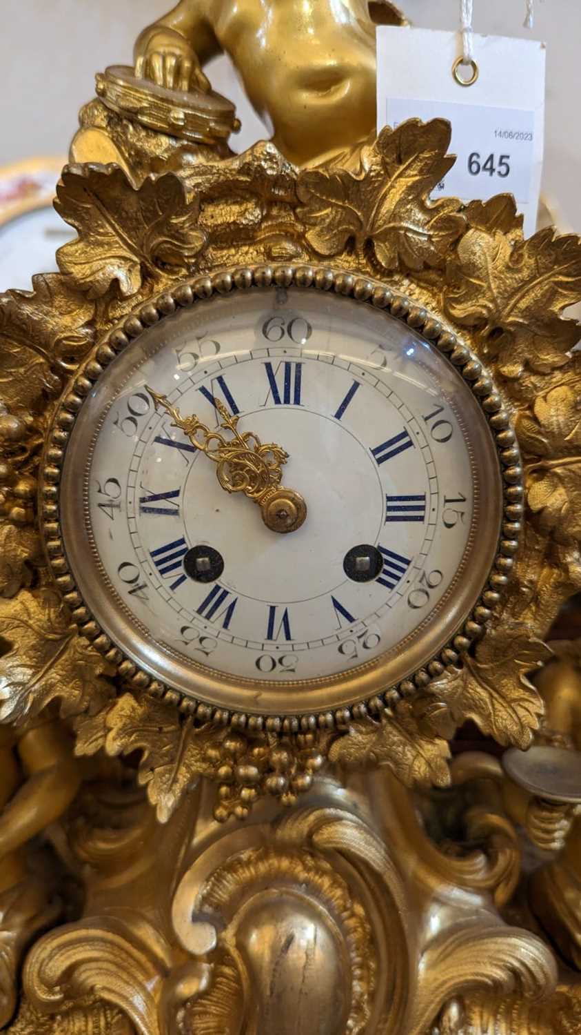 A gilt-bronze mantel clock, - Image 19 of 21