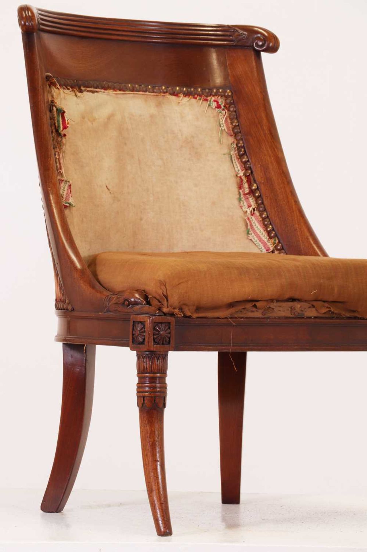 A pair of Charles X mahogany low chairs, - Image 5 of 7