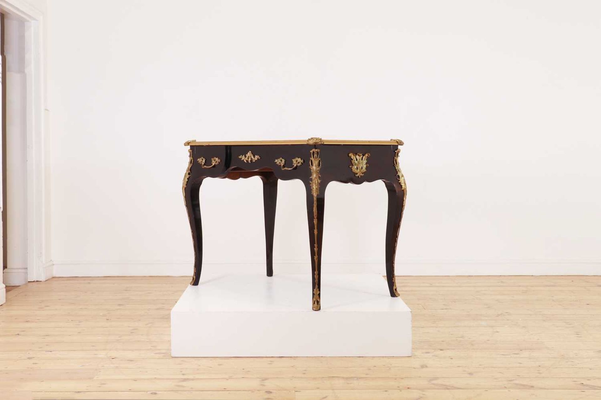 A Louis XV-style ebonised bureau plat, - Image 2 of 9