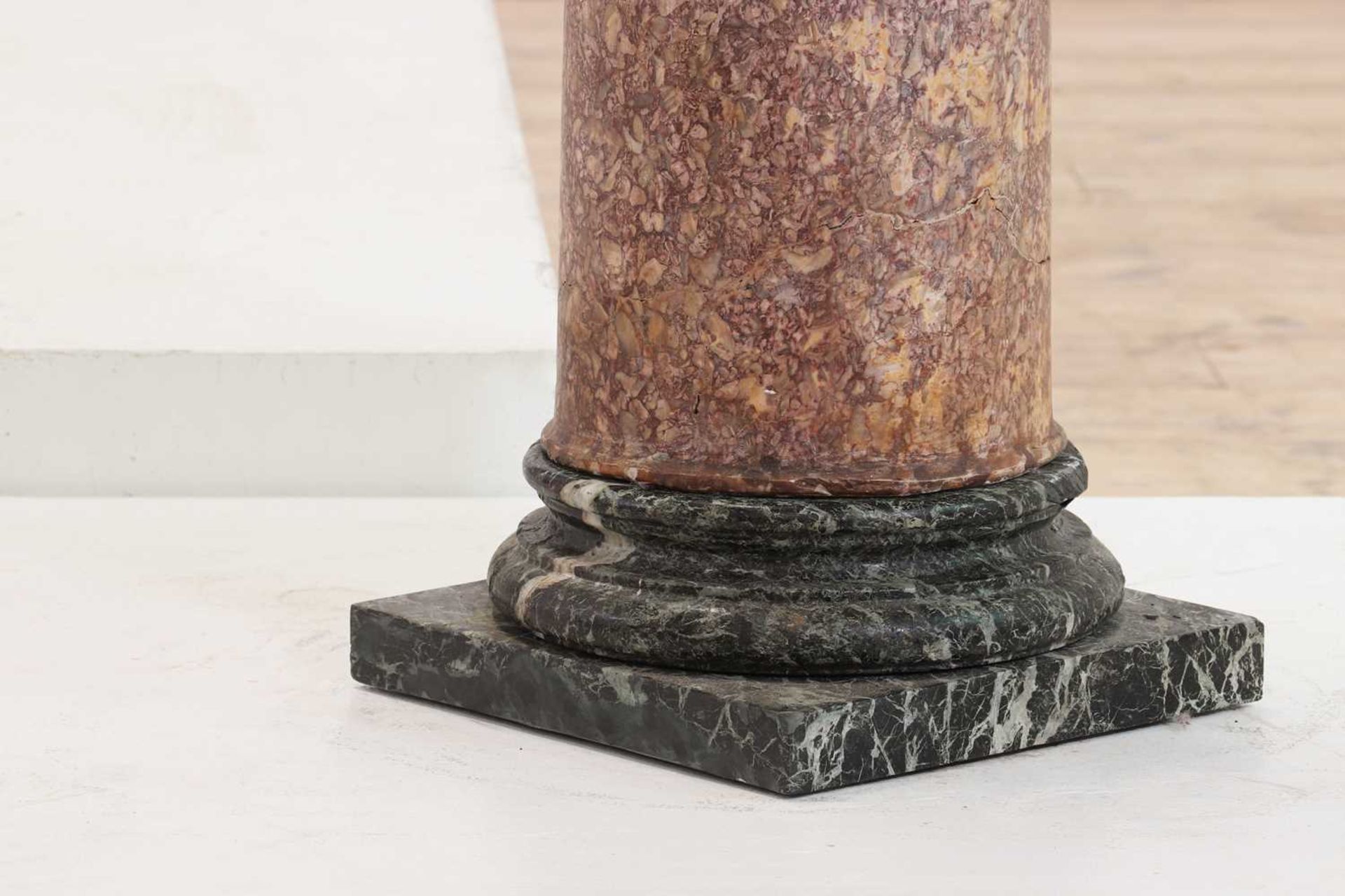 A pair of Brocatelle marble Tuscan columns, - Image 3 of 4