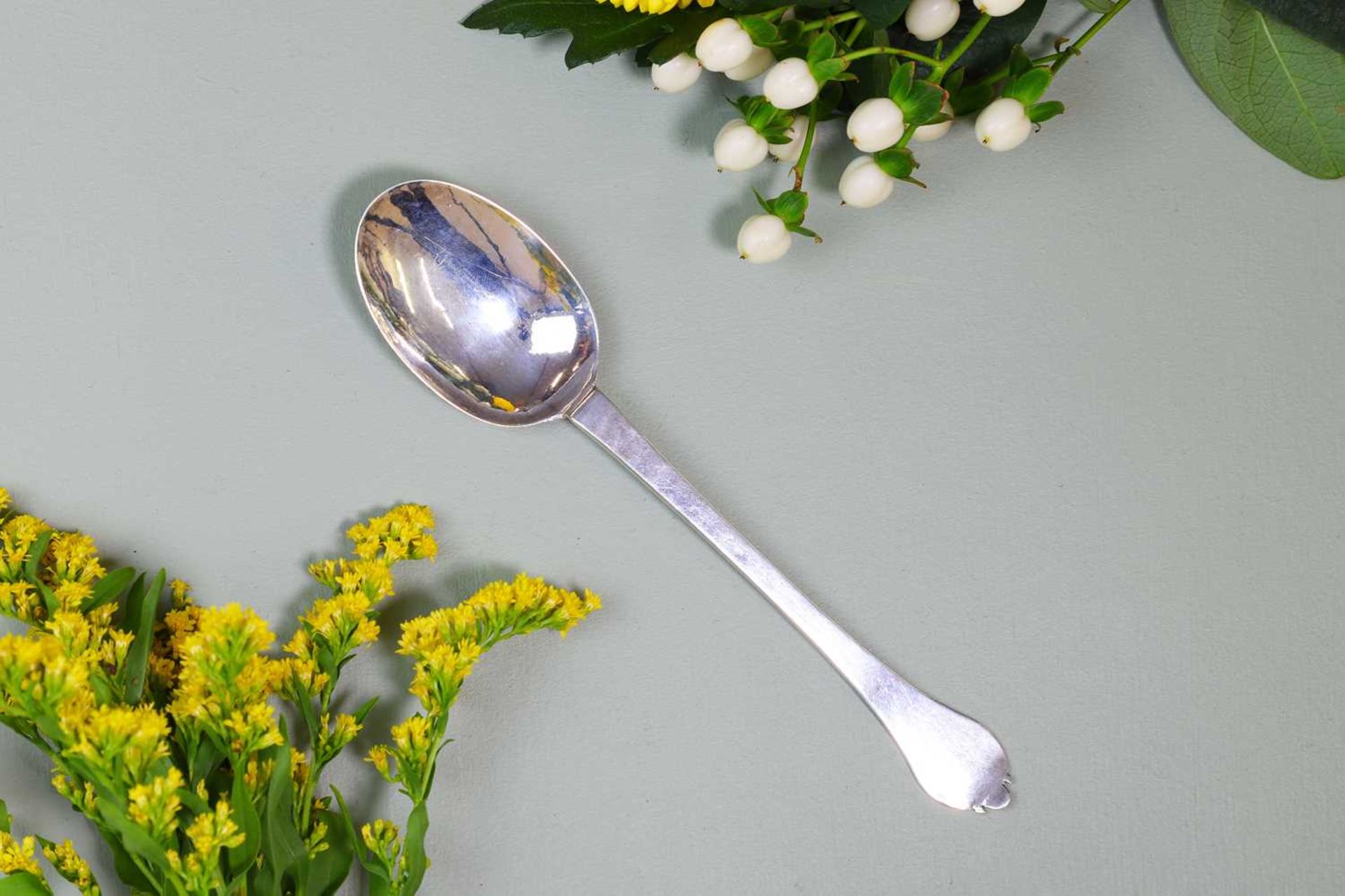 A William III East Anglian provincial silver trefid spoon,