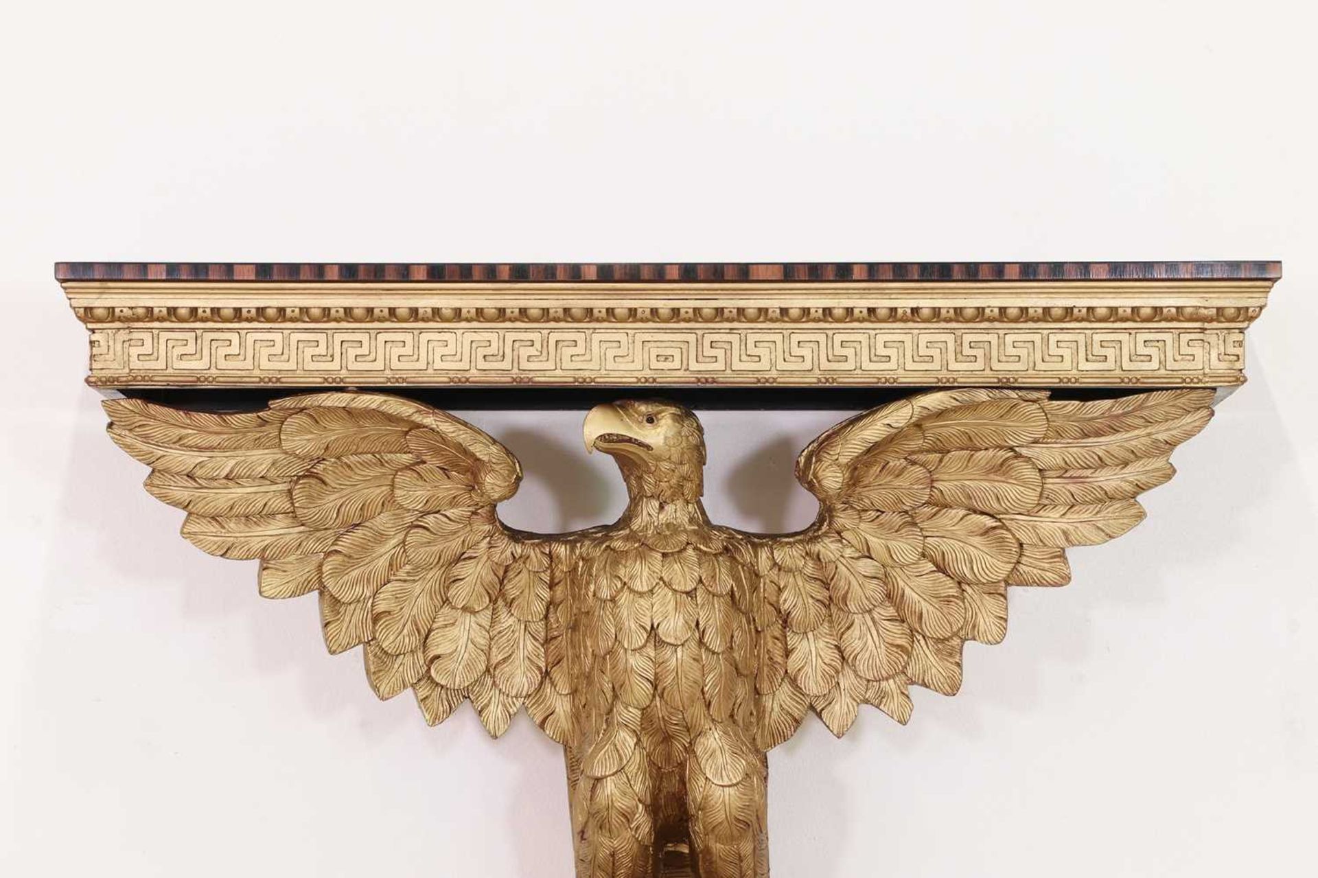 A George II-style giltwood, composite and coromandel console table