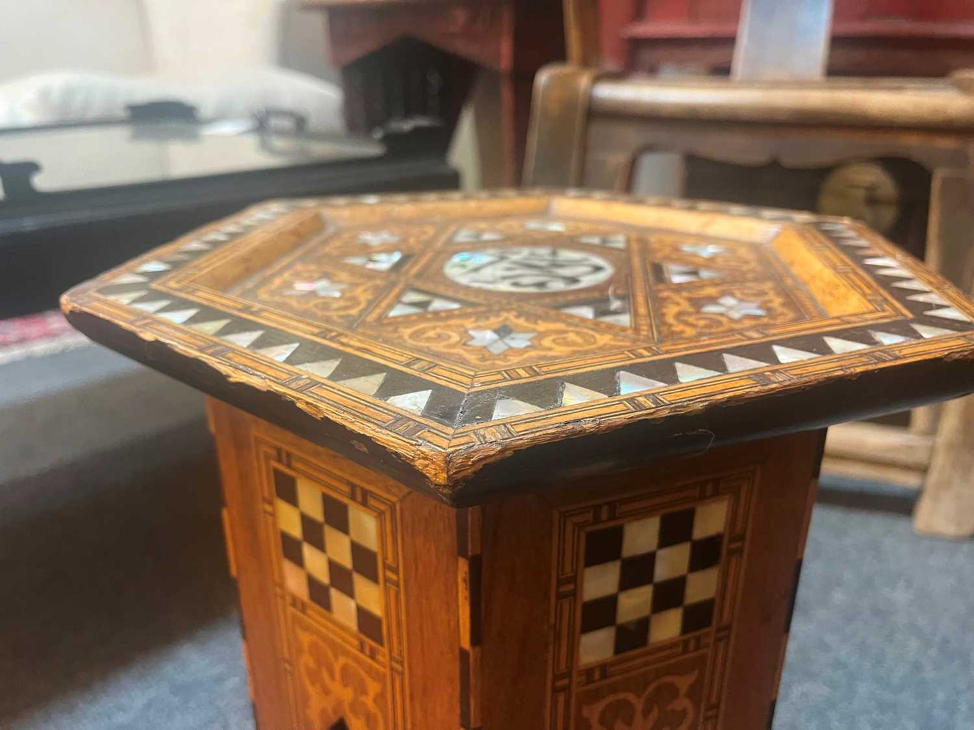 A near pair of inlaid walnut and fruitwood wine tables, - Image 20 of 22