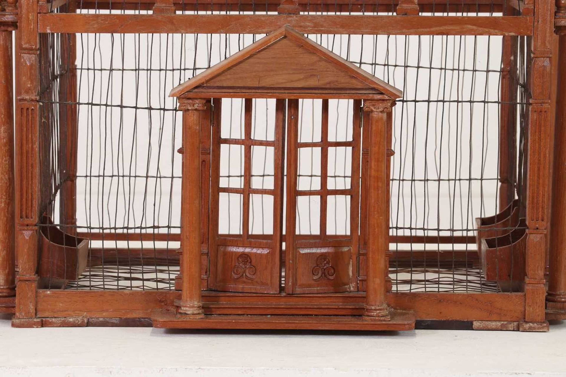 A large-scale hardwood birdcage, - Image 7 of 9