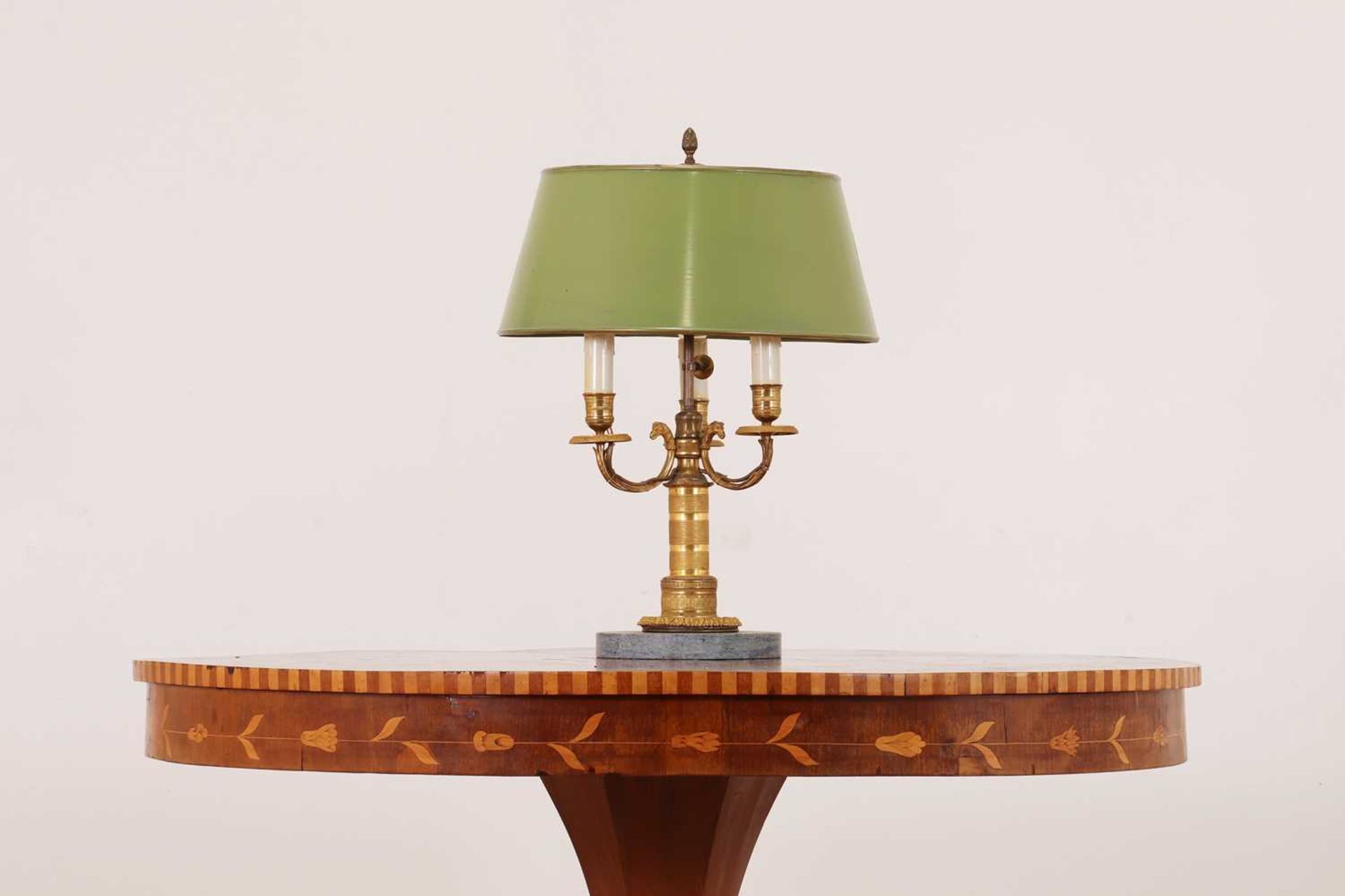 A gilt-bronze bouillotte table lamp,