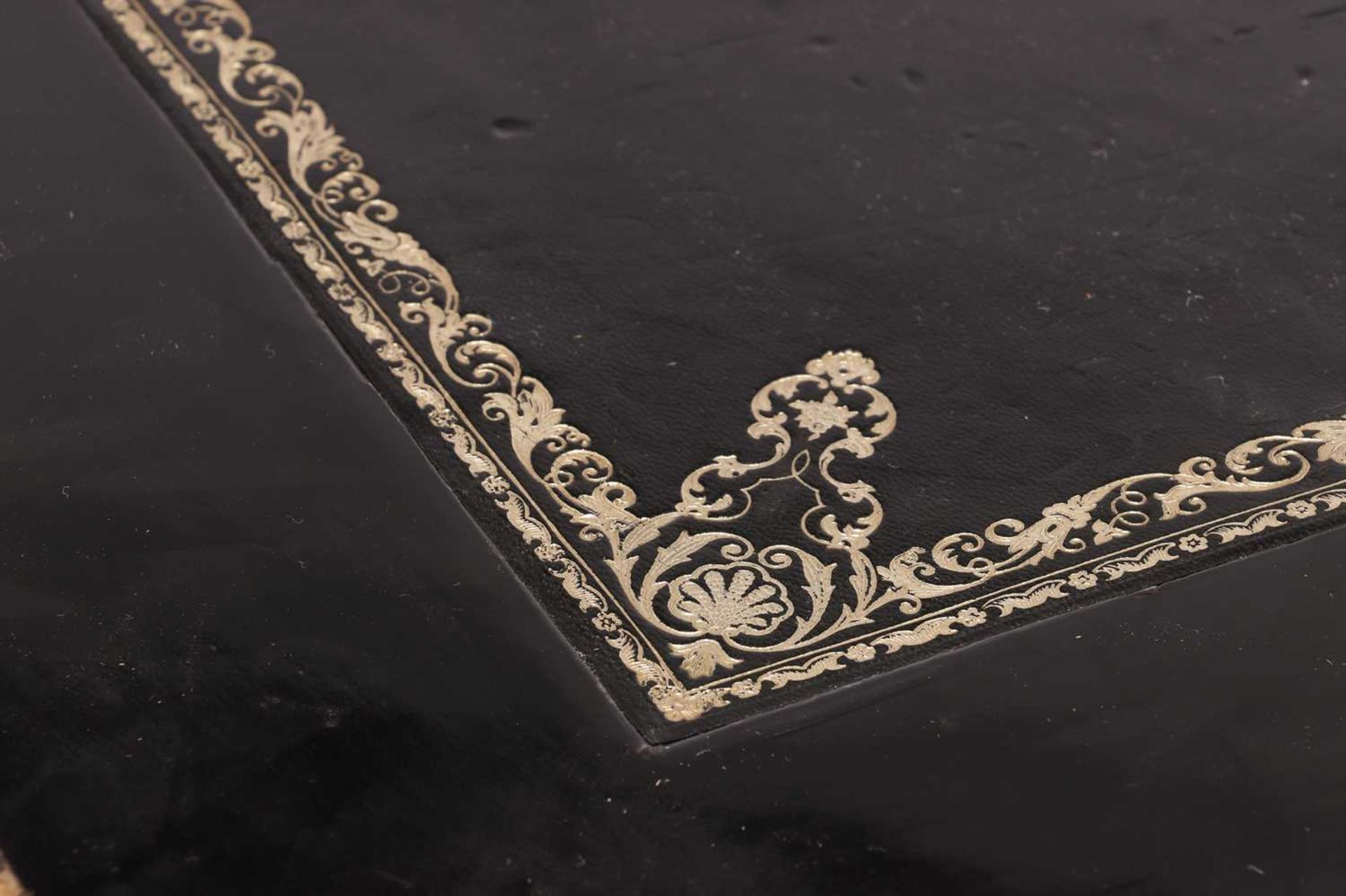 A Louis XV-style ebonised bureau plat, - Image 8 of 9