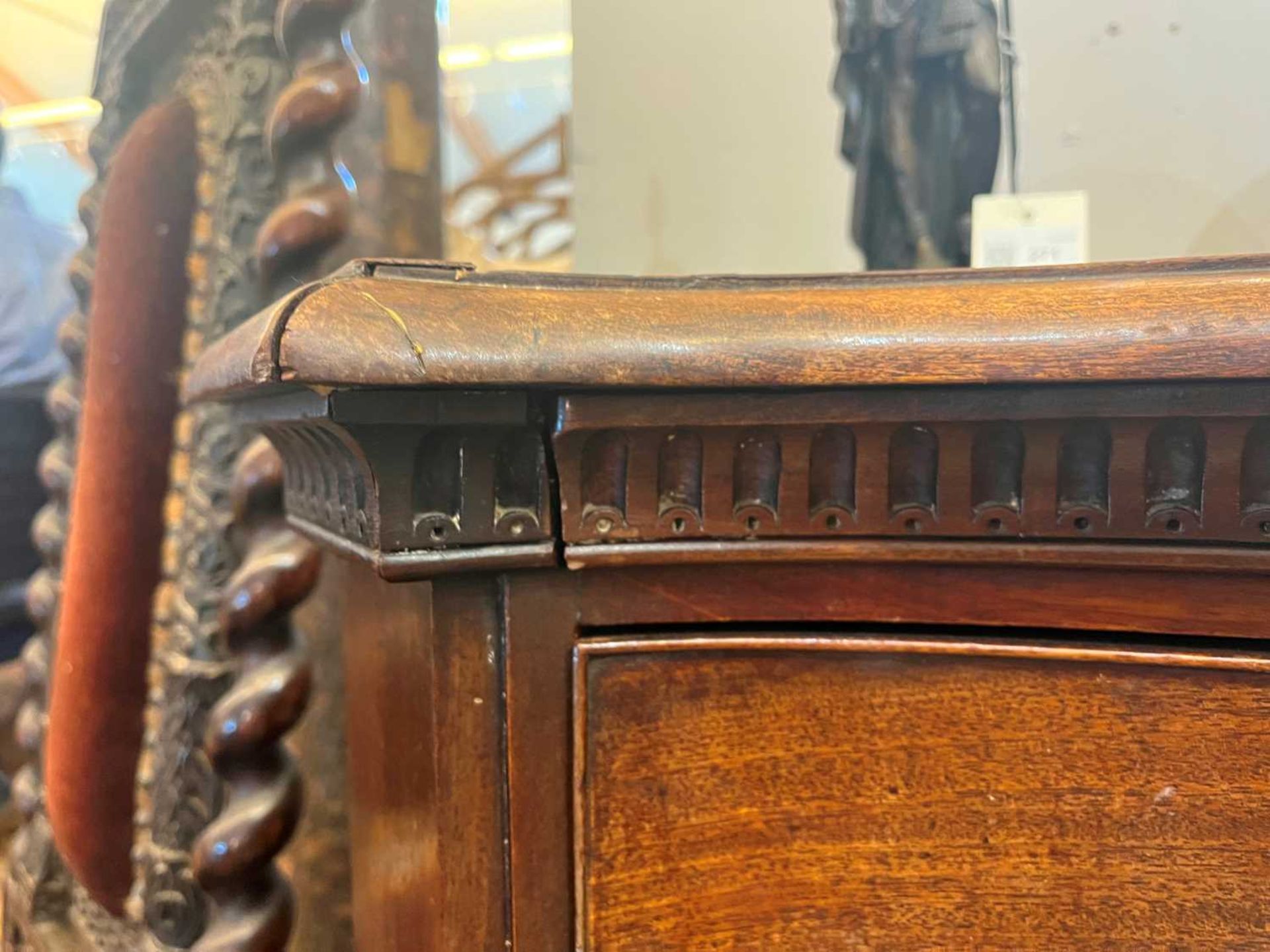 A George III mahogany serpentine commode, - Image 18 of 30