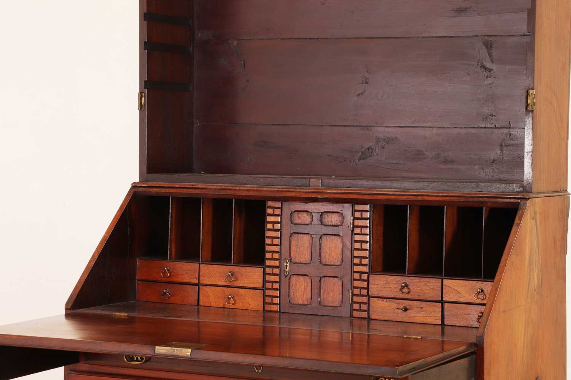 A George III colonial teak bureau bookcase - Image 7 of 8