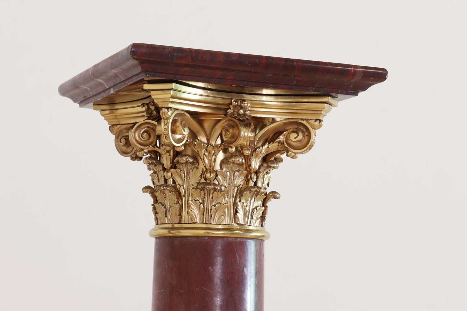 A pair of rouge marble pedestals, - Image 4 of 7