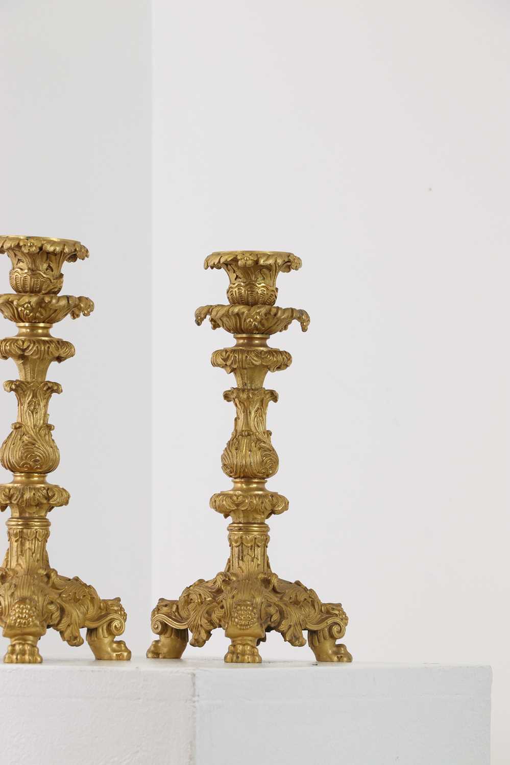 A pair of gilt-bronze candlesticks, - Image 3 of 5