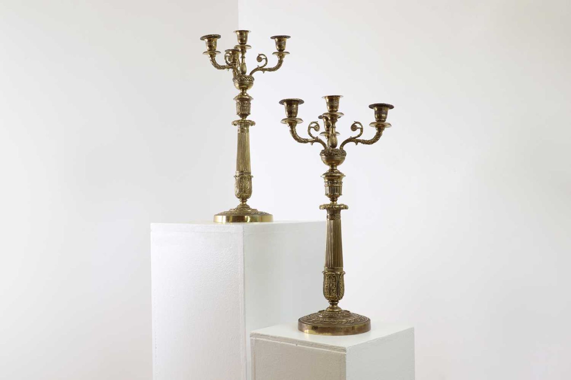 A pair of gilt-metal Empire-style candelabra, - Image 9 of 10