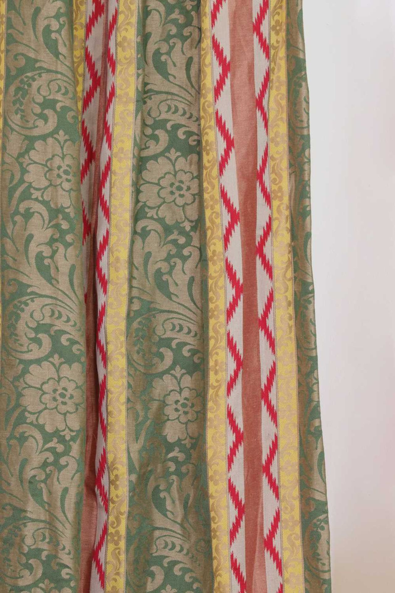 Two pairs of striped silk curtains, - Image 7 of 9