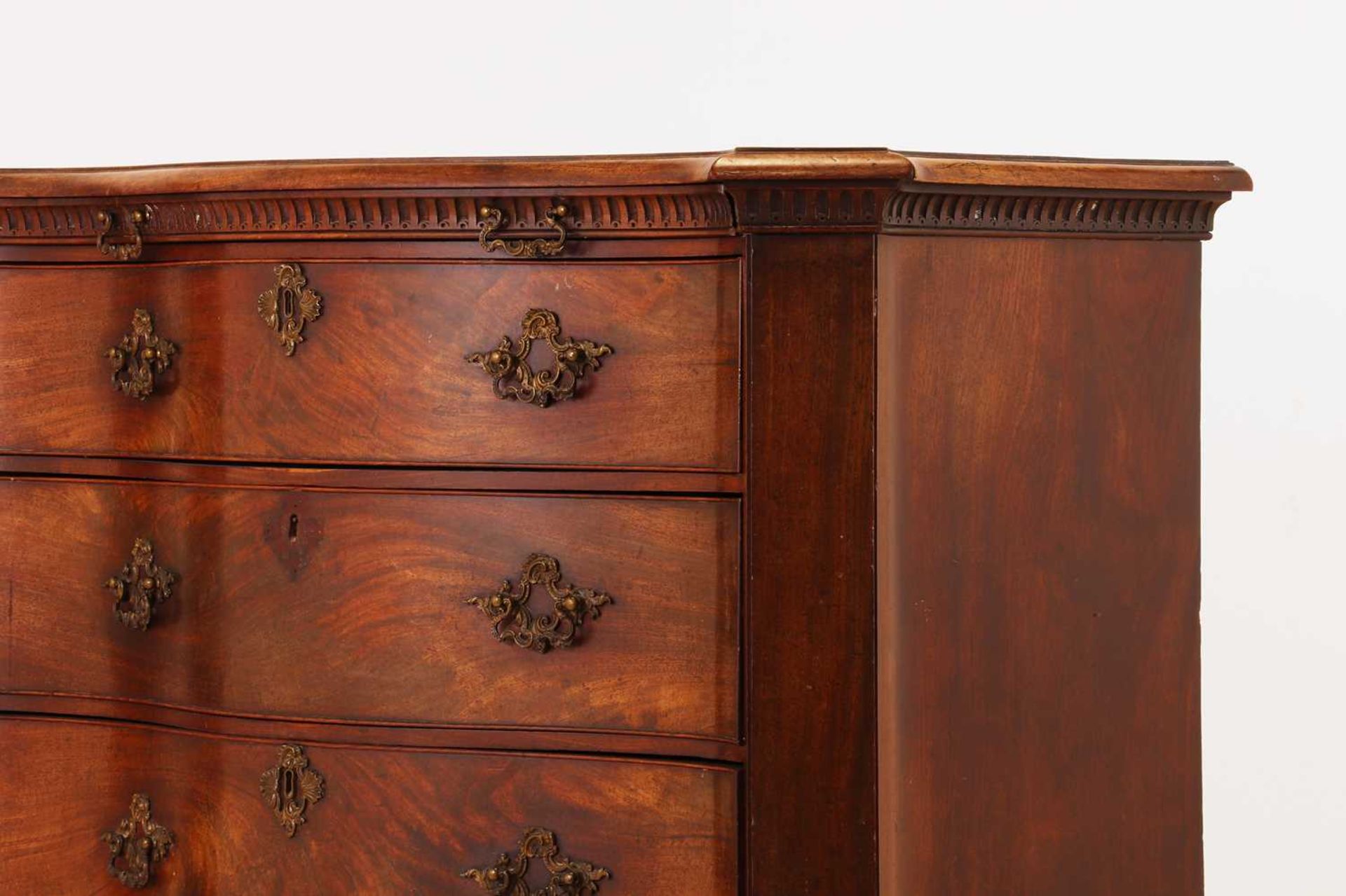 A George III mahogany serpentine commode, - Image 7 of 30