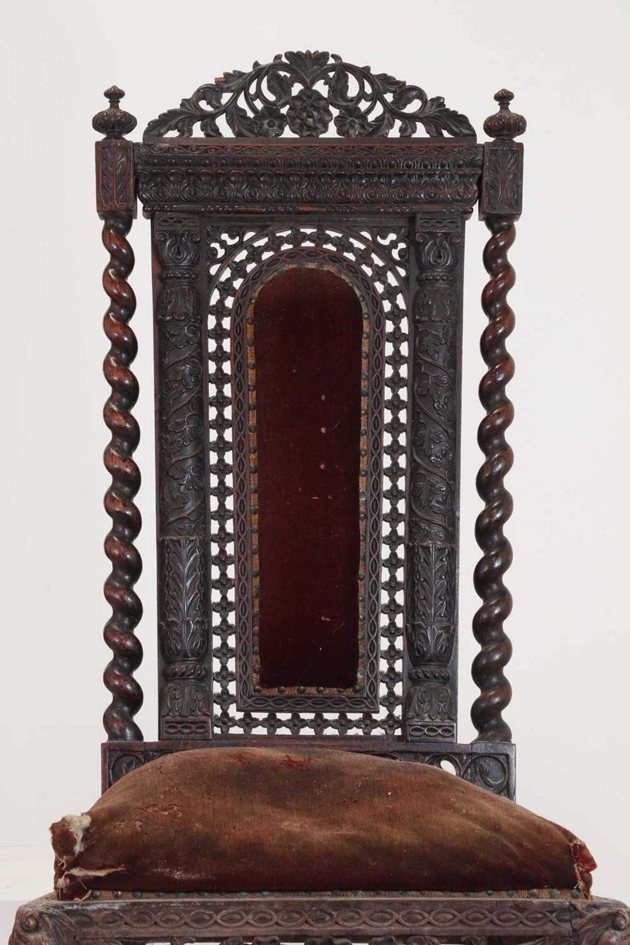 A near pair of carved rosewood occasional chairs, - Image 6 of 21