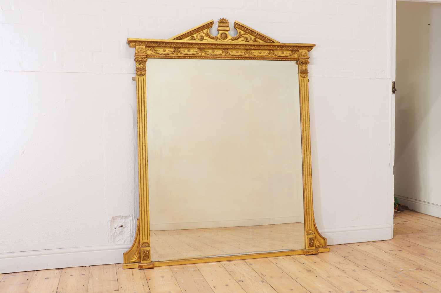 A George III-style carved giltwood and gesso overmantel mirror, - Image 5 of 14