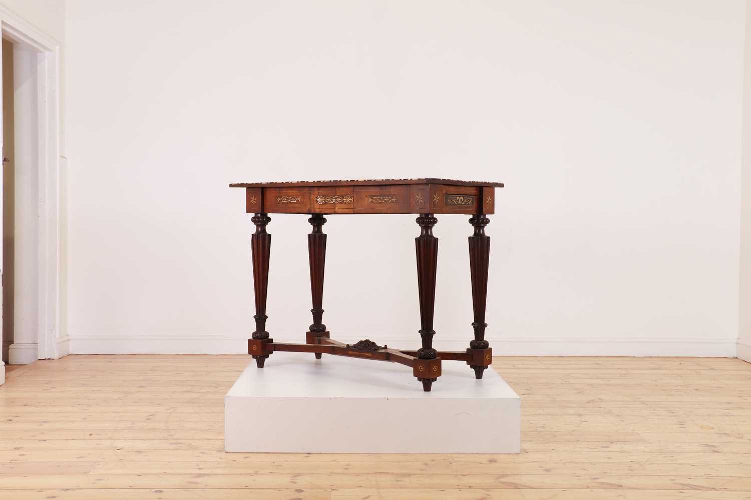 A rosewood and walnut side table, - Image 4 of 16