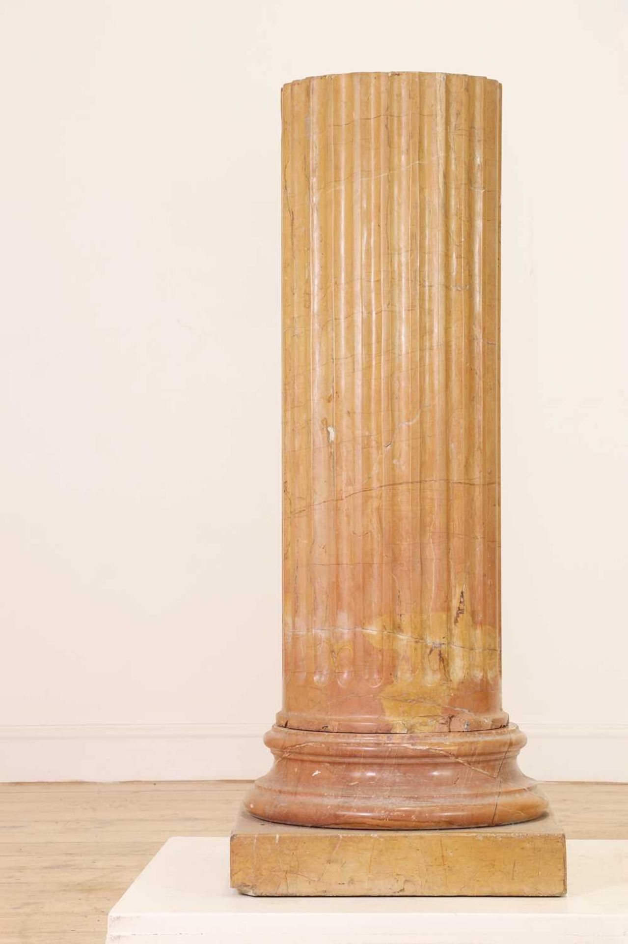 A pair of Siena-marble fluted columns, - Image 2 of 6