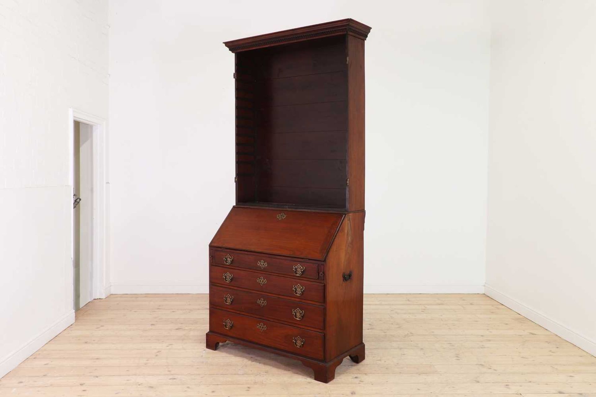 A George III colonial teak bureau bookcase - Image 3 of 8