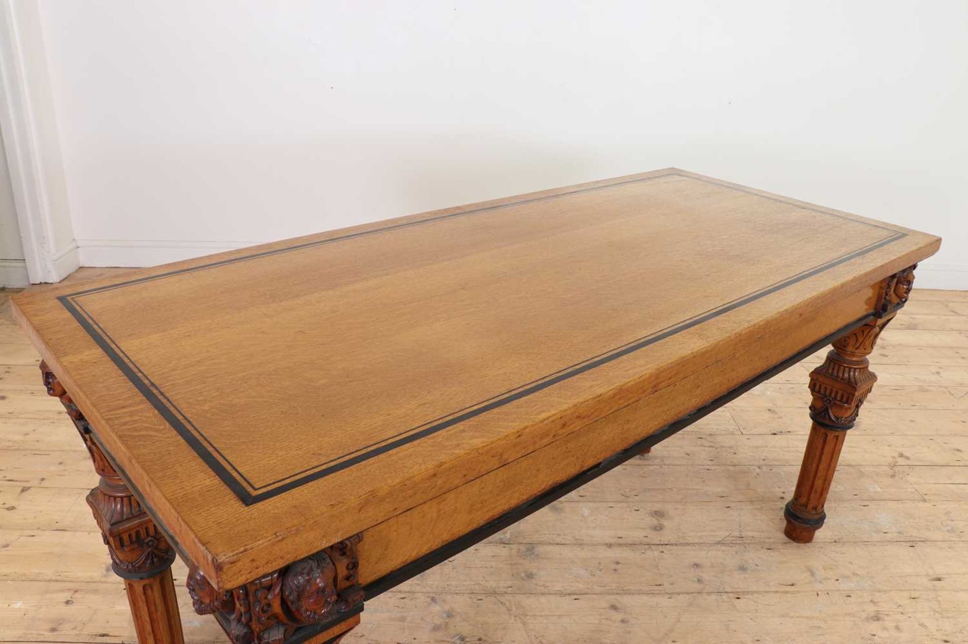 A golden oak library table, - Bild 5 aus 9