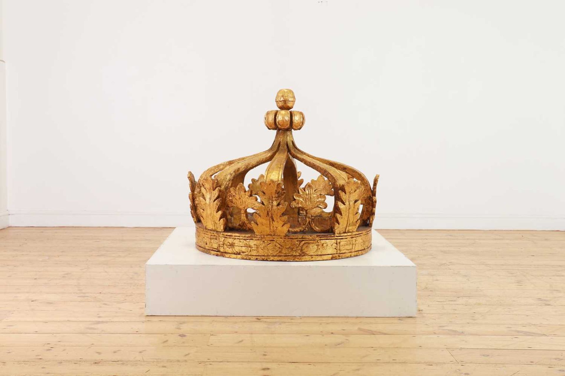 A large carved and giltwood architectural crown, - Image 2 of 9