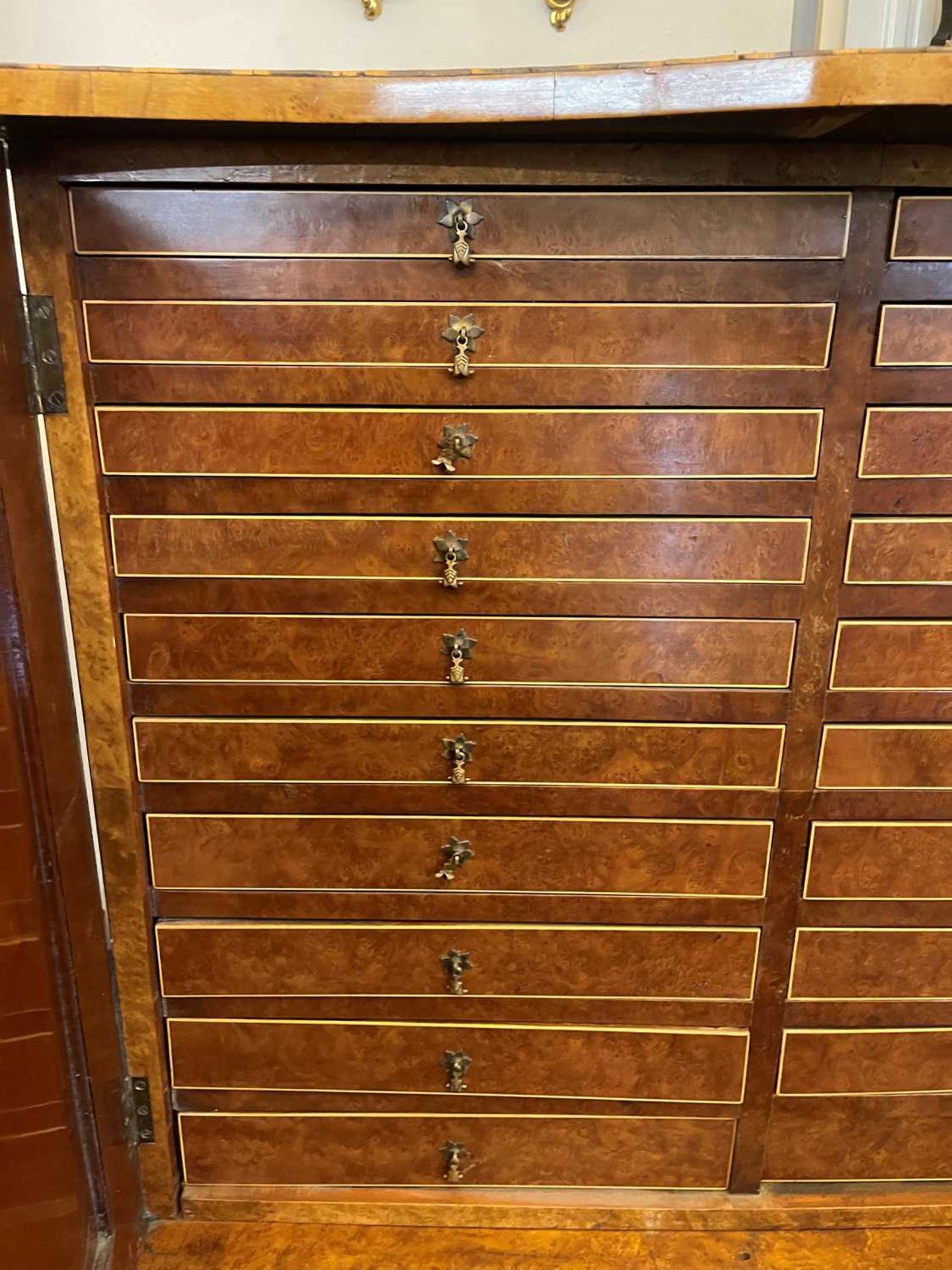 An oyster-veneered laburnum, maple and walnut collector's cabinet, - Image 32 of 33