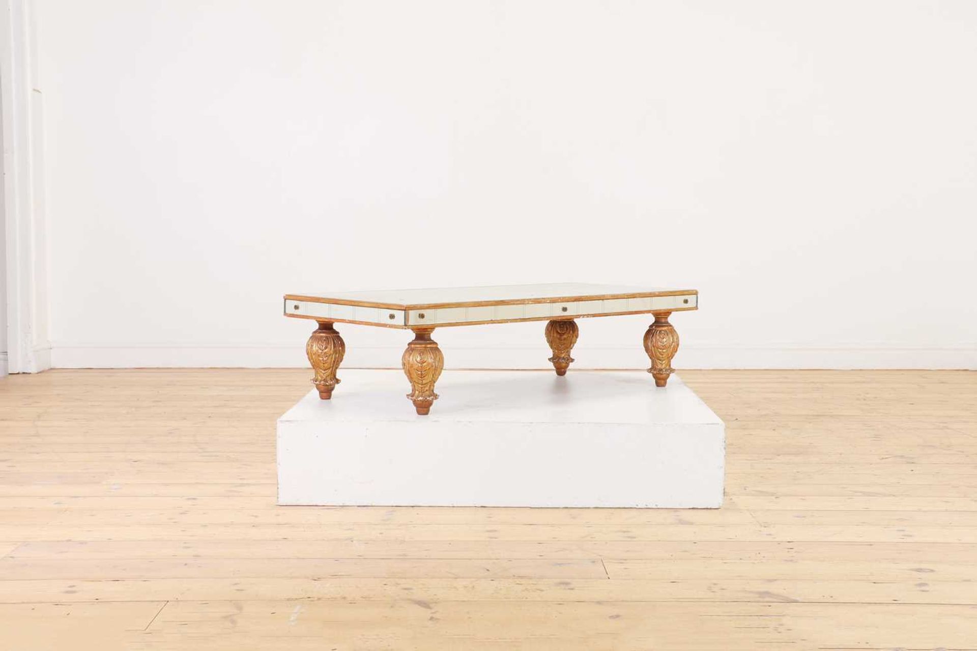 A mirrored glass and giltwood coffee table, - Image 4 of 6