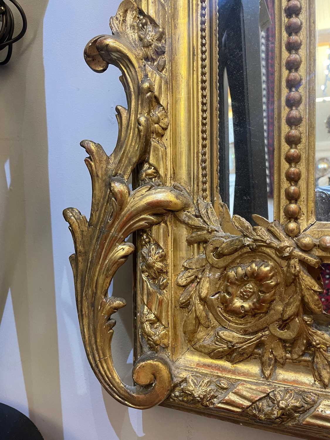 A Louis XVI-style giltwood and gesso overmantel mirror, - Image 19 of 24