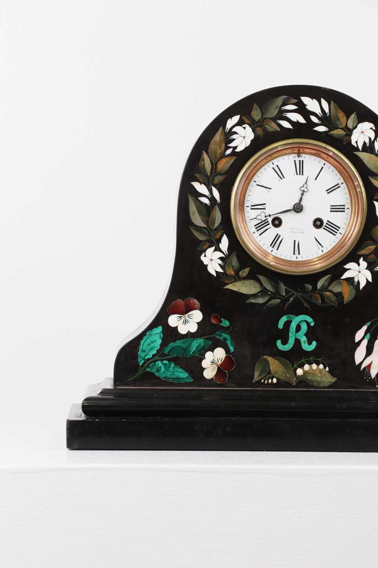 An Ashford black marble mantel clock, - Bild 3 aus 7