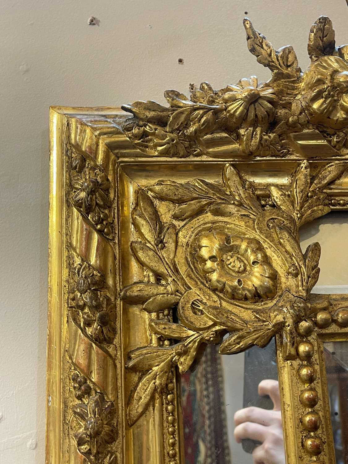 A Louis XVI-style giltwood and gesso overmantel mirror, - Image 17 of 24