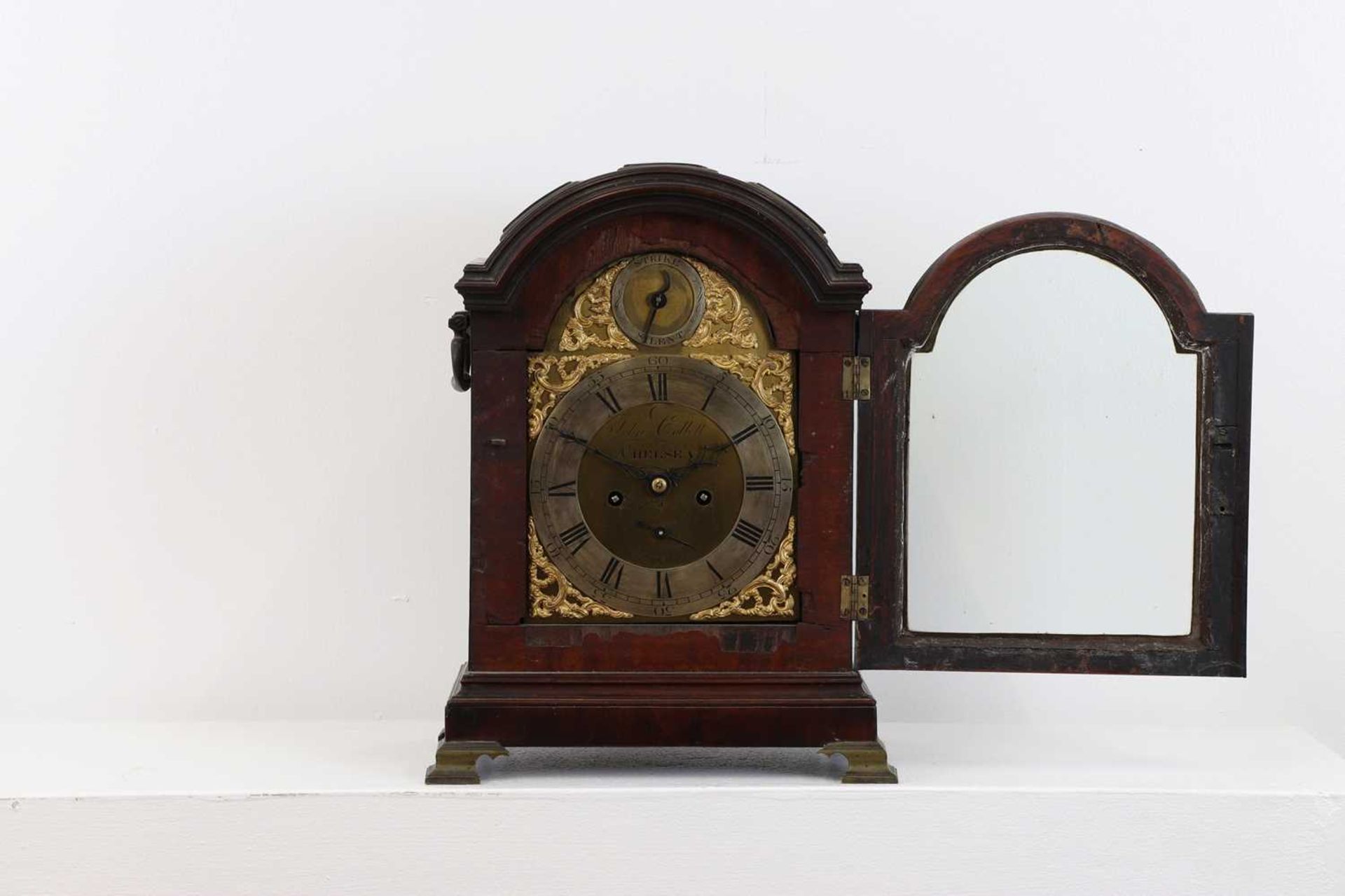 A George III mahogany bracket clock, - Image 3 of 6