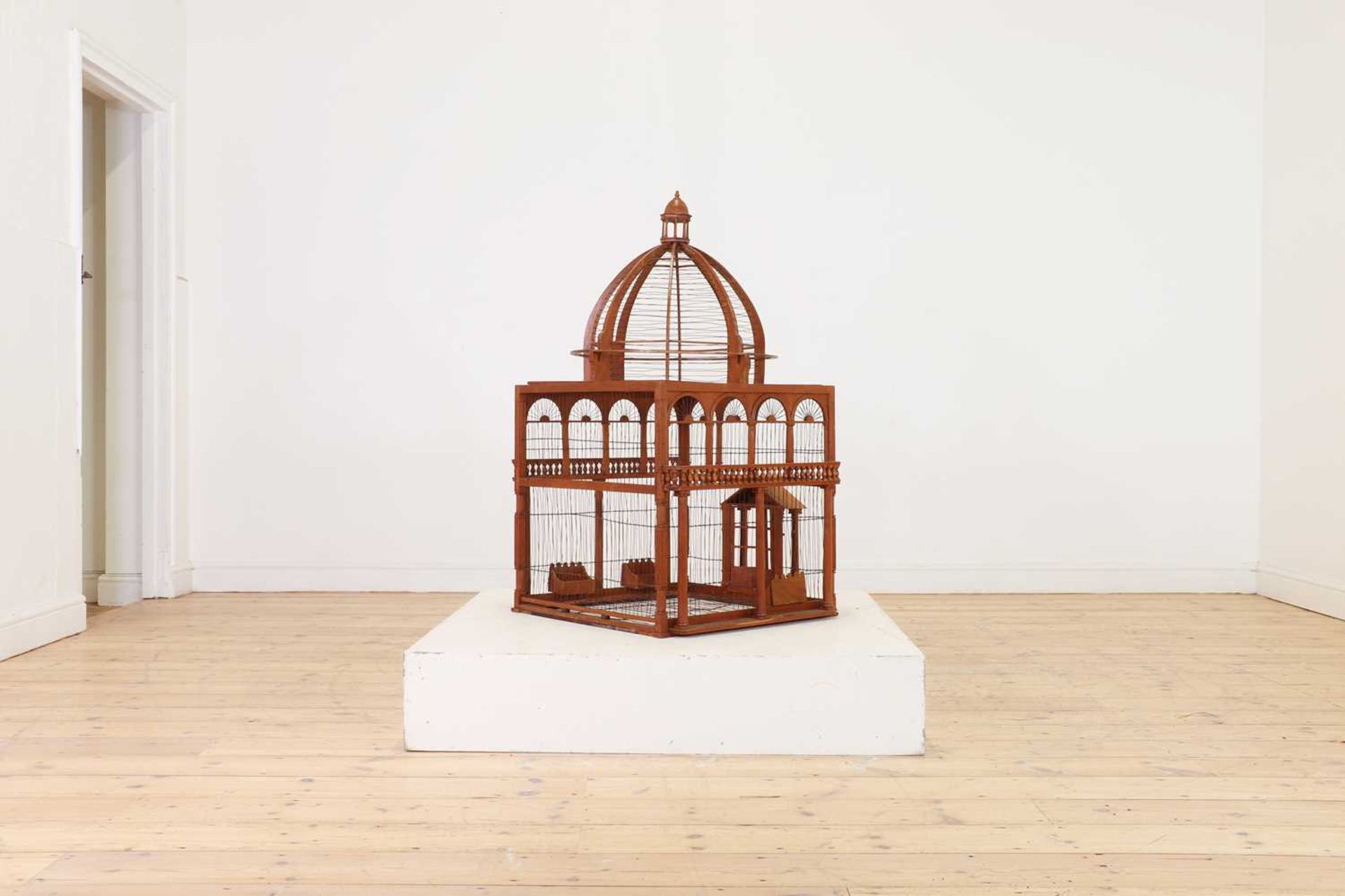 A large-scale hardwood birdcage, - Image 5 of 9