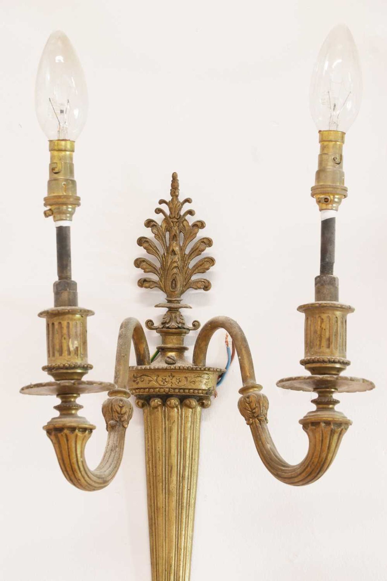 A set of six Louis XVI-style gilt-bronze wall lights, - Image 5 of 7