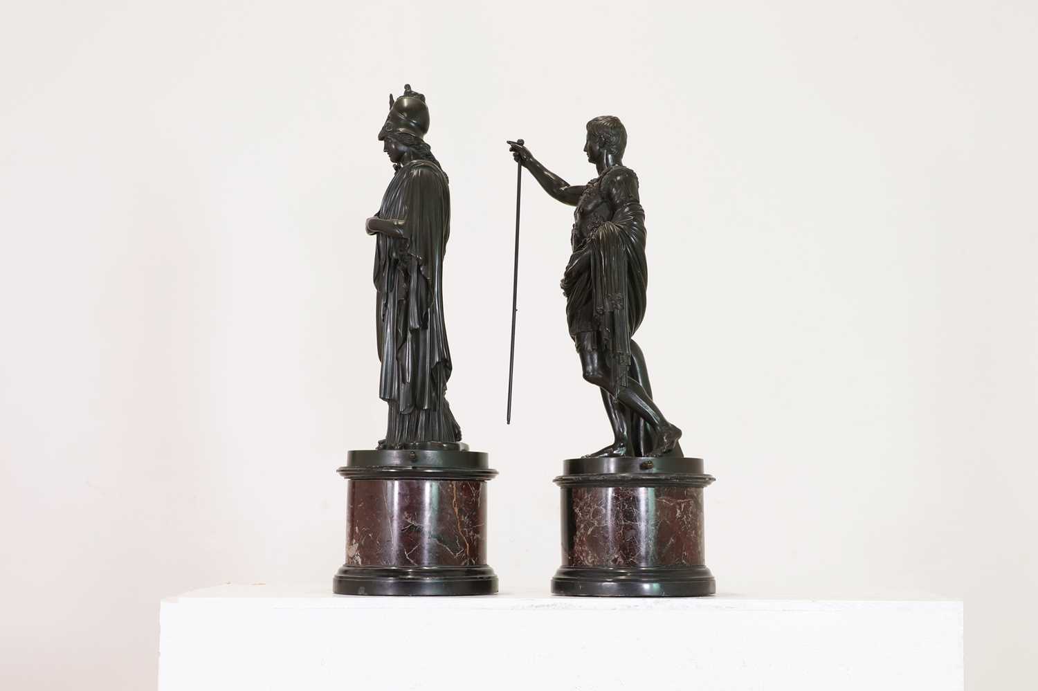 A large pair of bronze grand tour figures, - Image 4 of 8