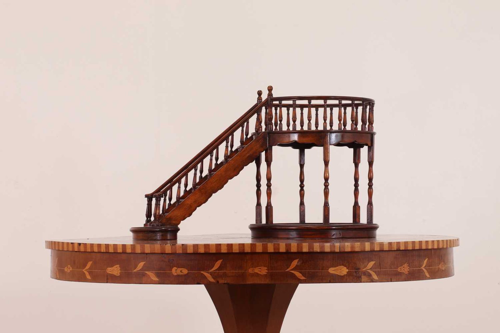 A turned wooden architectural model of a staircase, - Image 3 of 22