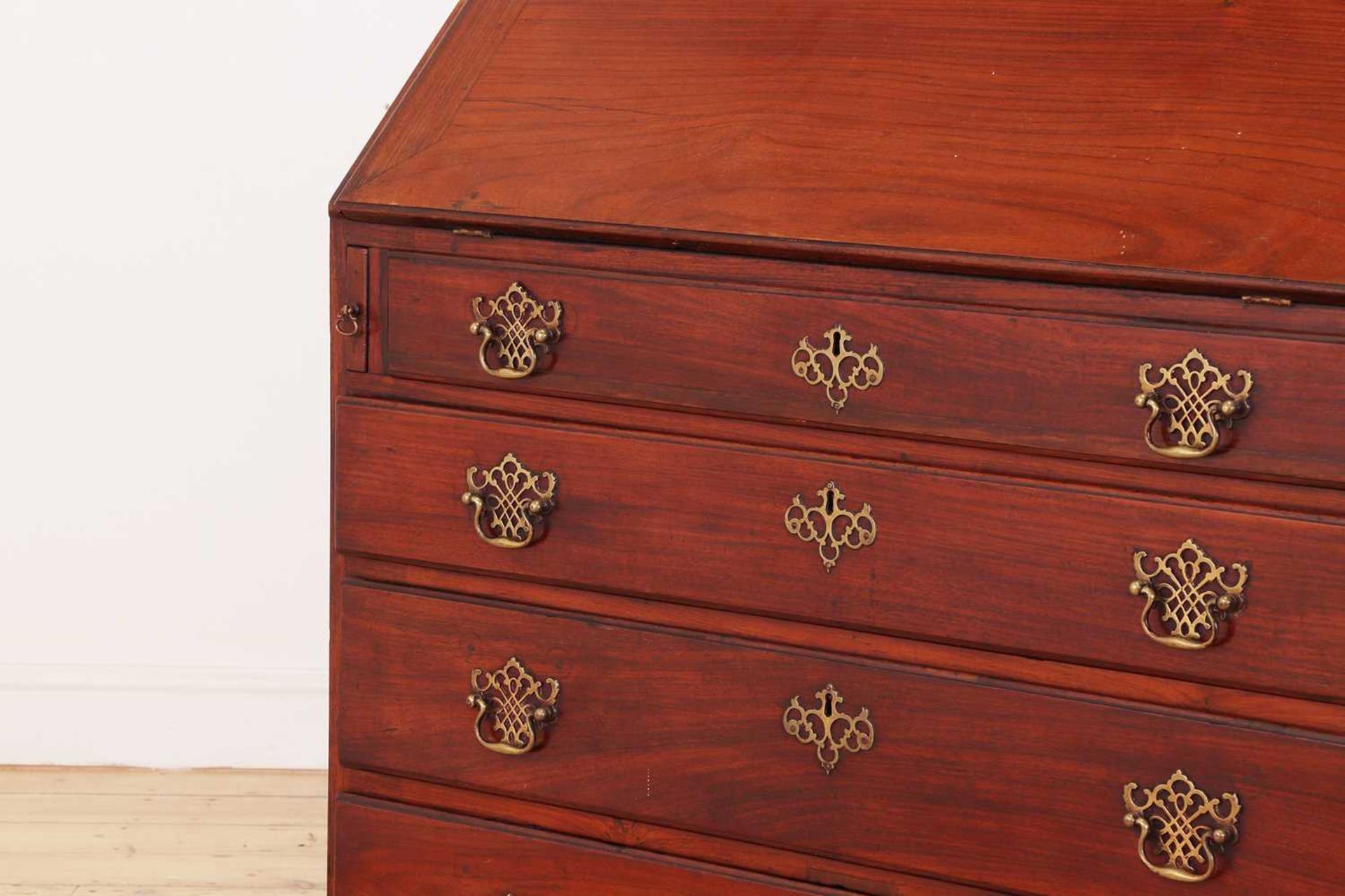 A George III colonial teak bureau bookcase - Image 6 of 8