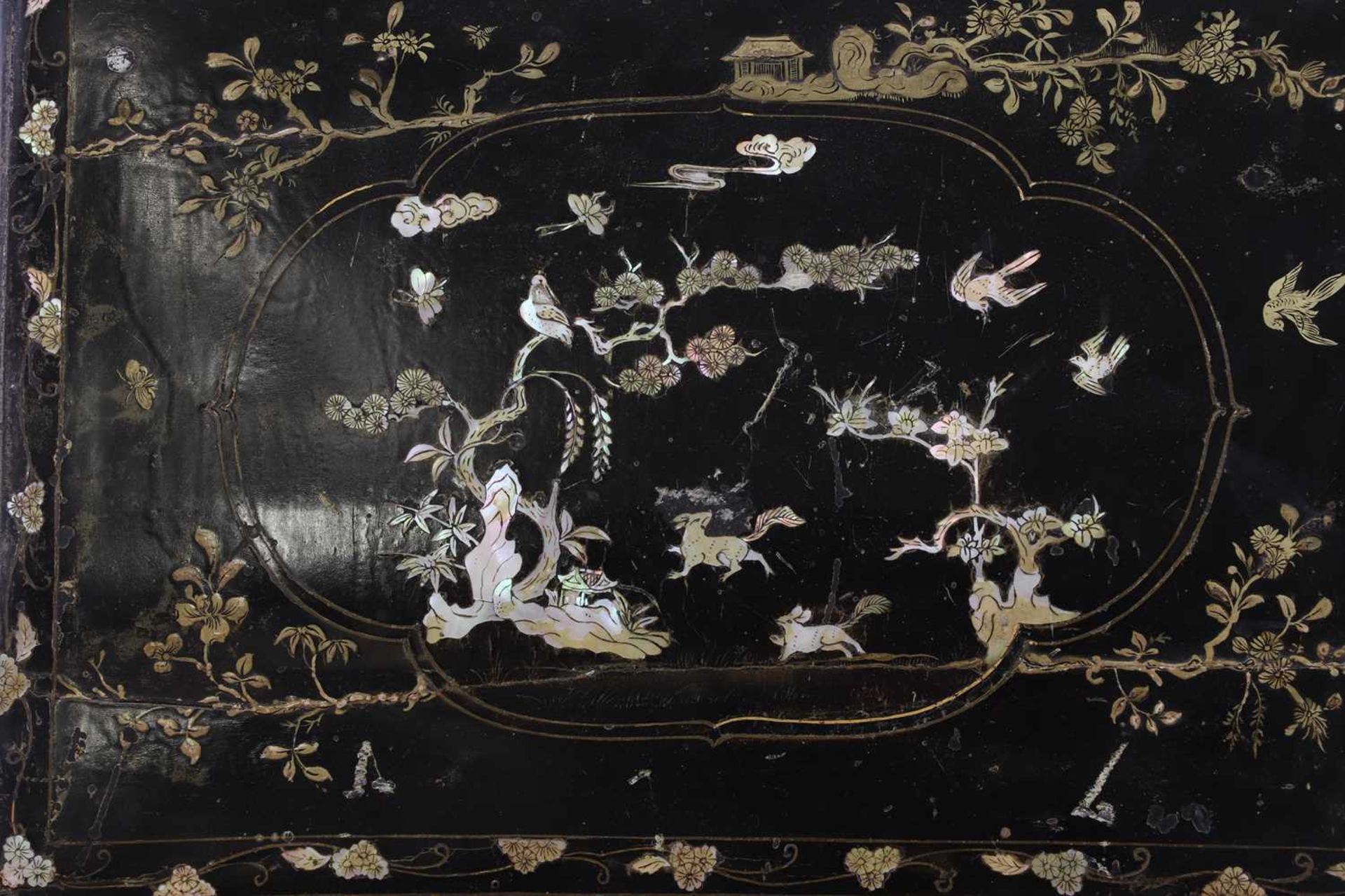 A black-lacquered and mother-of-pearl inlaid collector's box, - Image 3 of 21