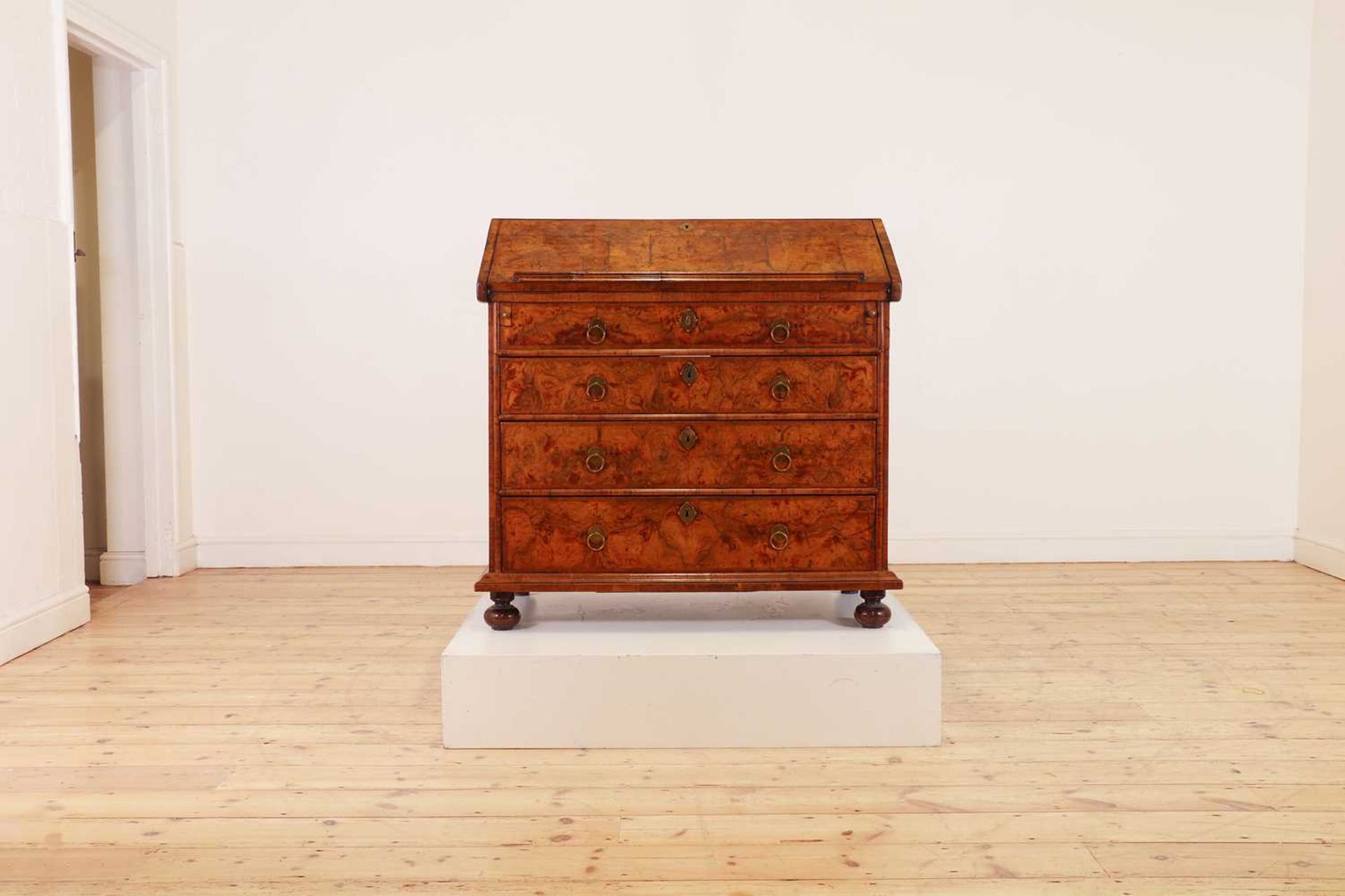 A walnut bureau,