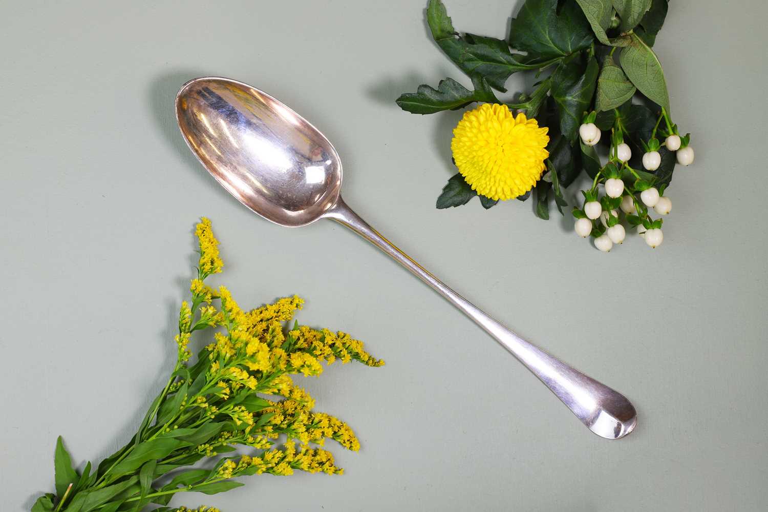 A George II silver basting spoon,