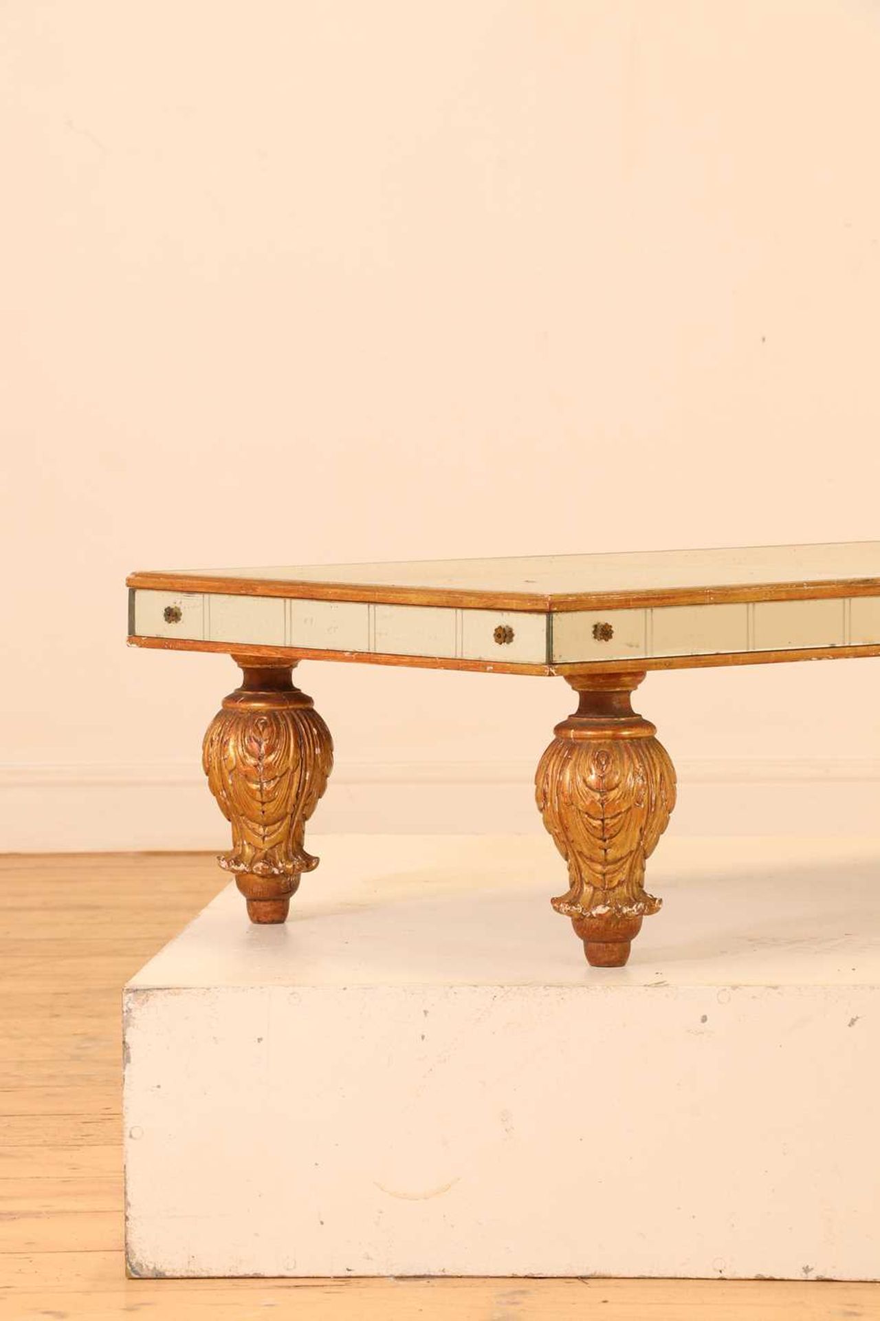 A mirrored glass and giltwood coffee table, - Image 5 of 6