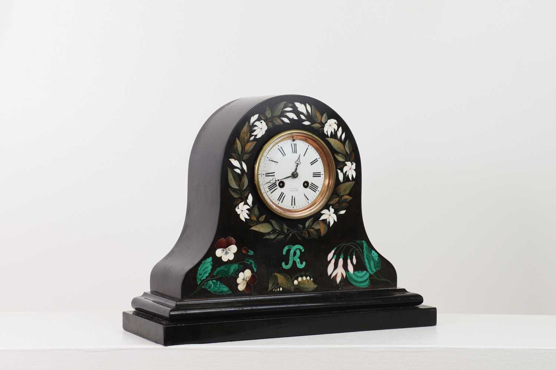 An Ashford black marble mantel clock, - Bild 7 aus 7