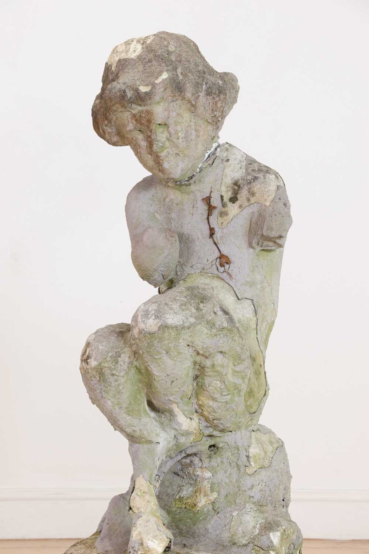 A pair of composition stone statues, - Image 3 of 7
