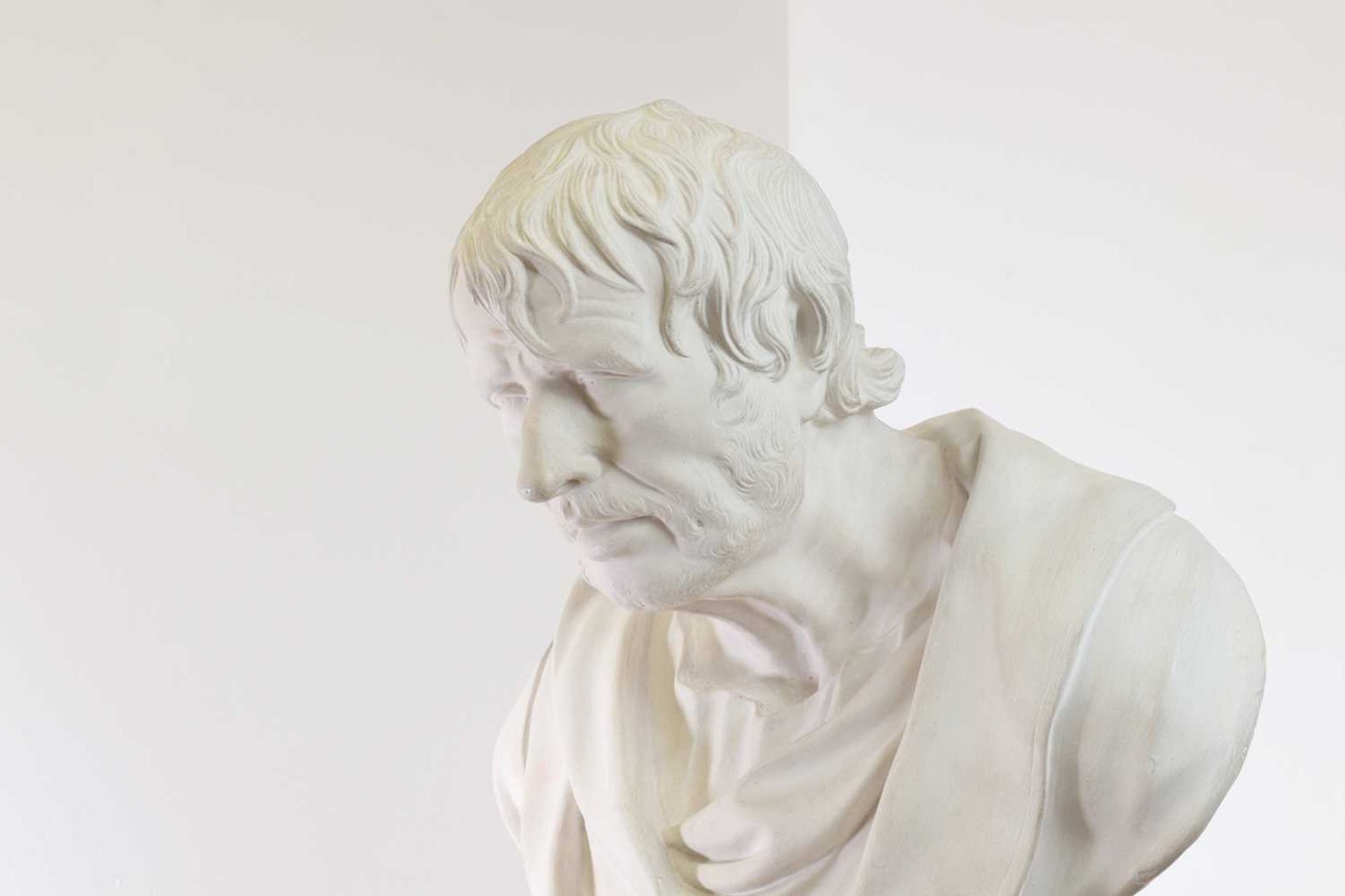 A large plaster bust of the Pseudo-Seneca,